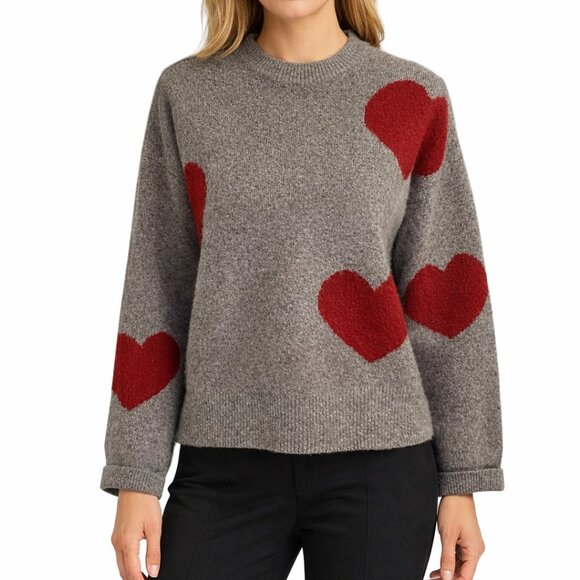 NATURAL LIFE Sweaters - Natural Life Heart Knit Crewneck Sweater